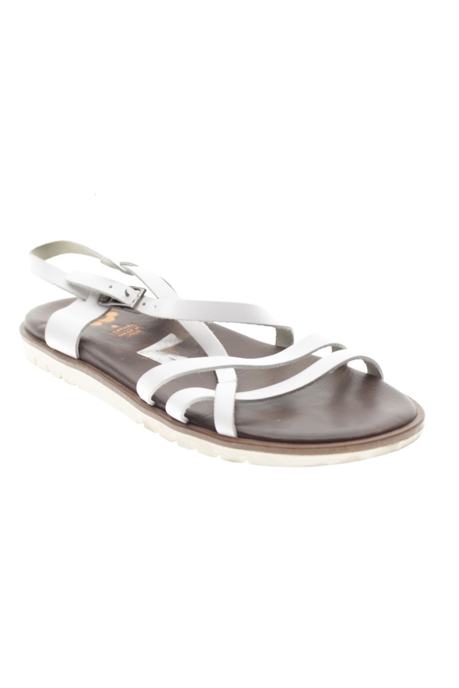 Sandalias planas de porronet de la talla 37, de color blanco de