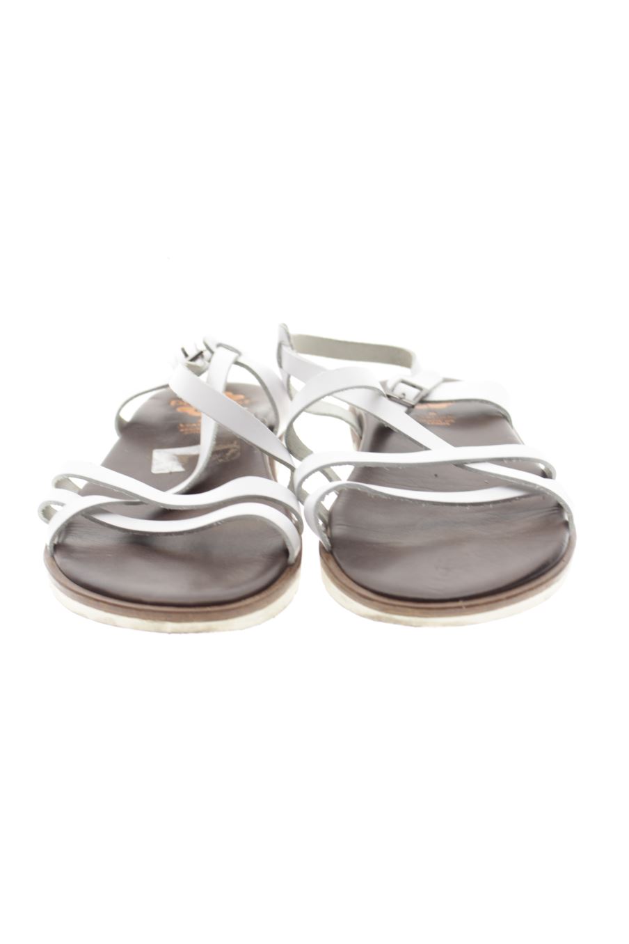 Sandalias planas de porronet de la talla 37, de color blanco de