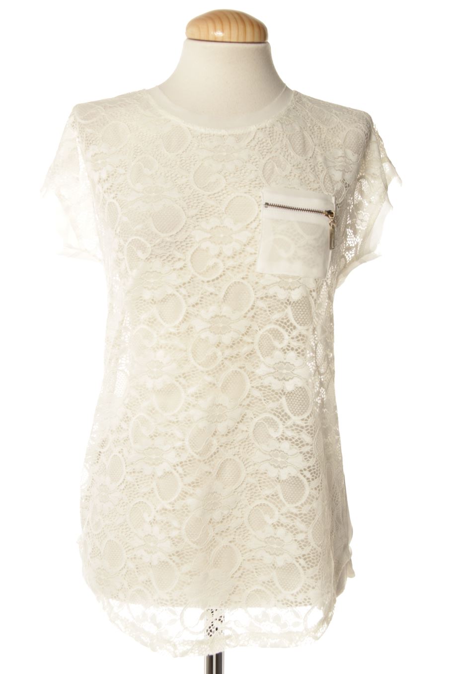 Blusa de manga corta de UNUXO de la talla S, de color blanco