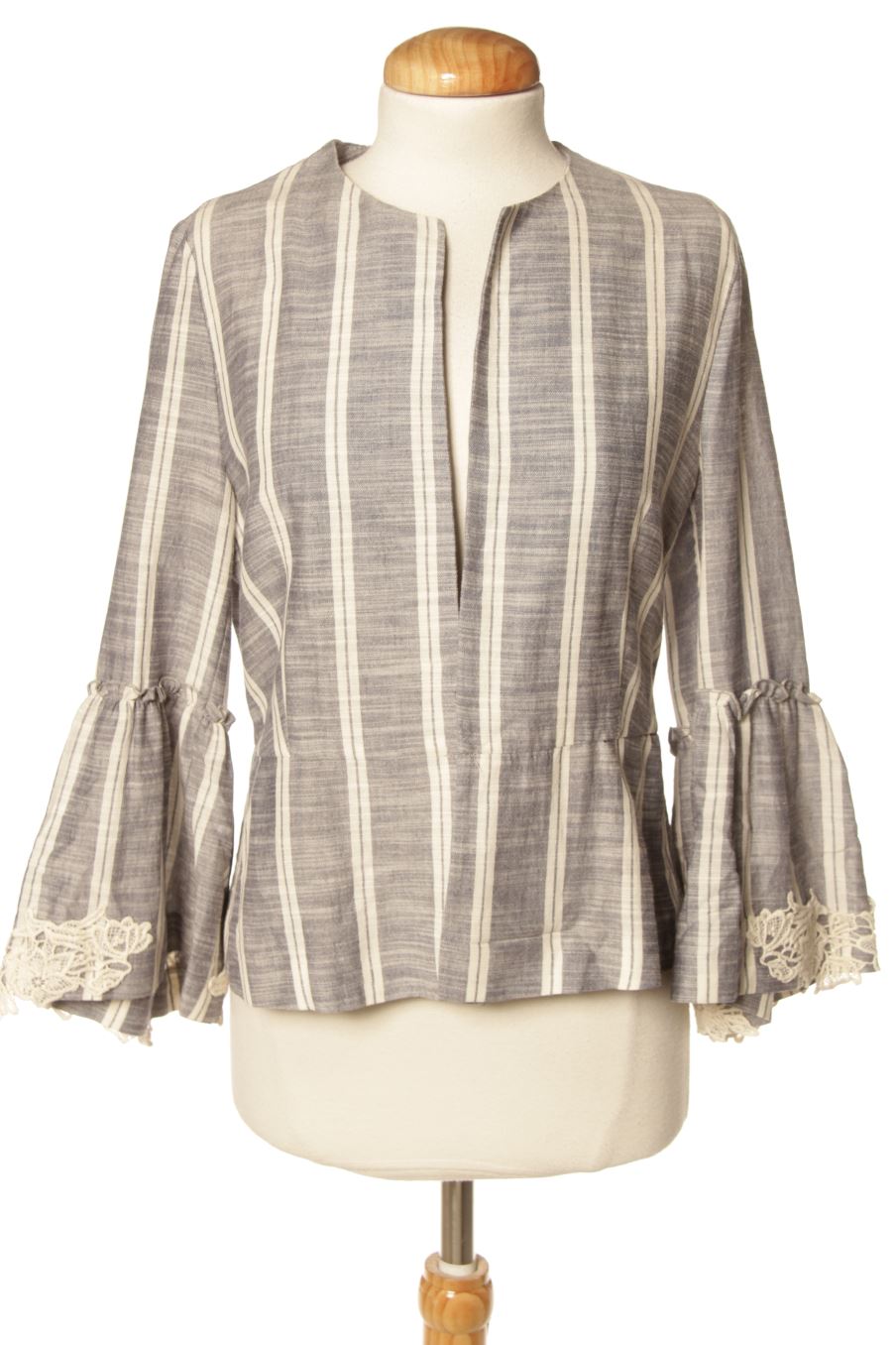 Blouse à manches longues Zara de la taille S, de couleur rayures