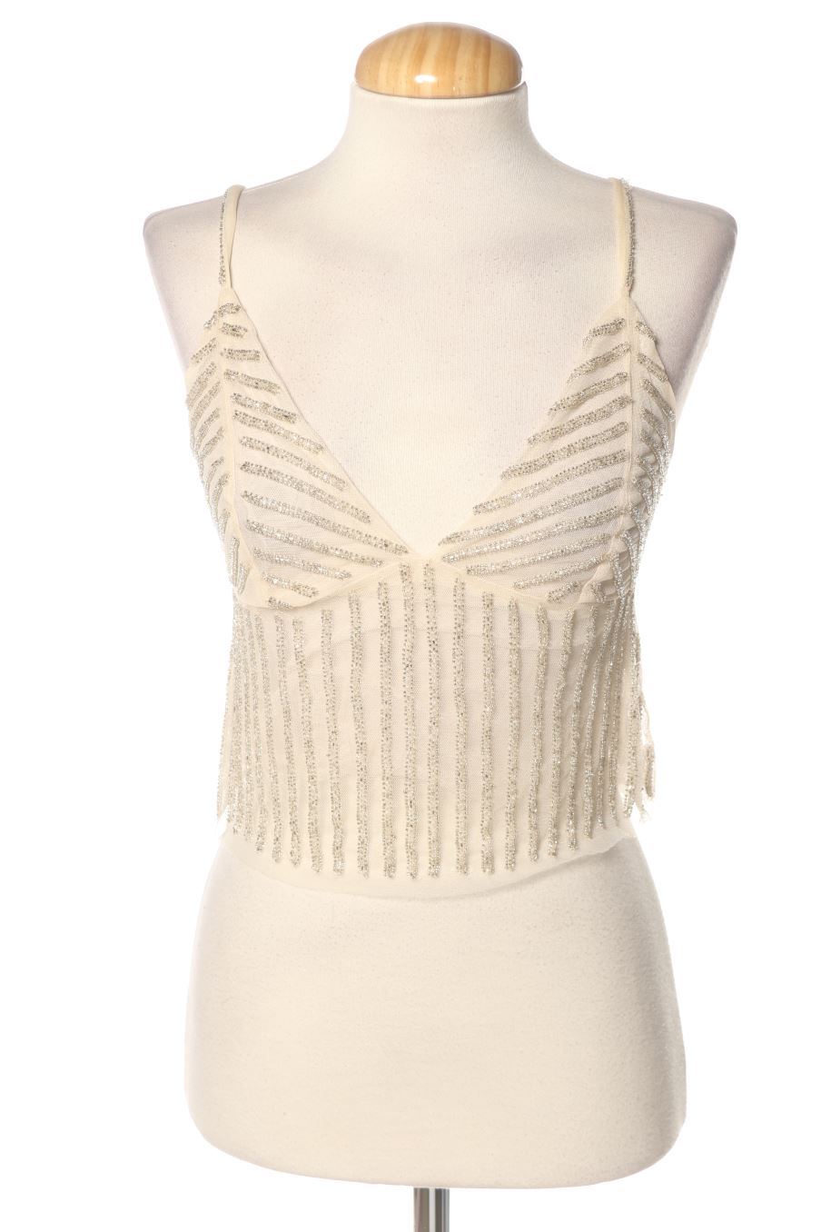 Aufwändiges Top von Bershka Größe S, Farbe Beige, für