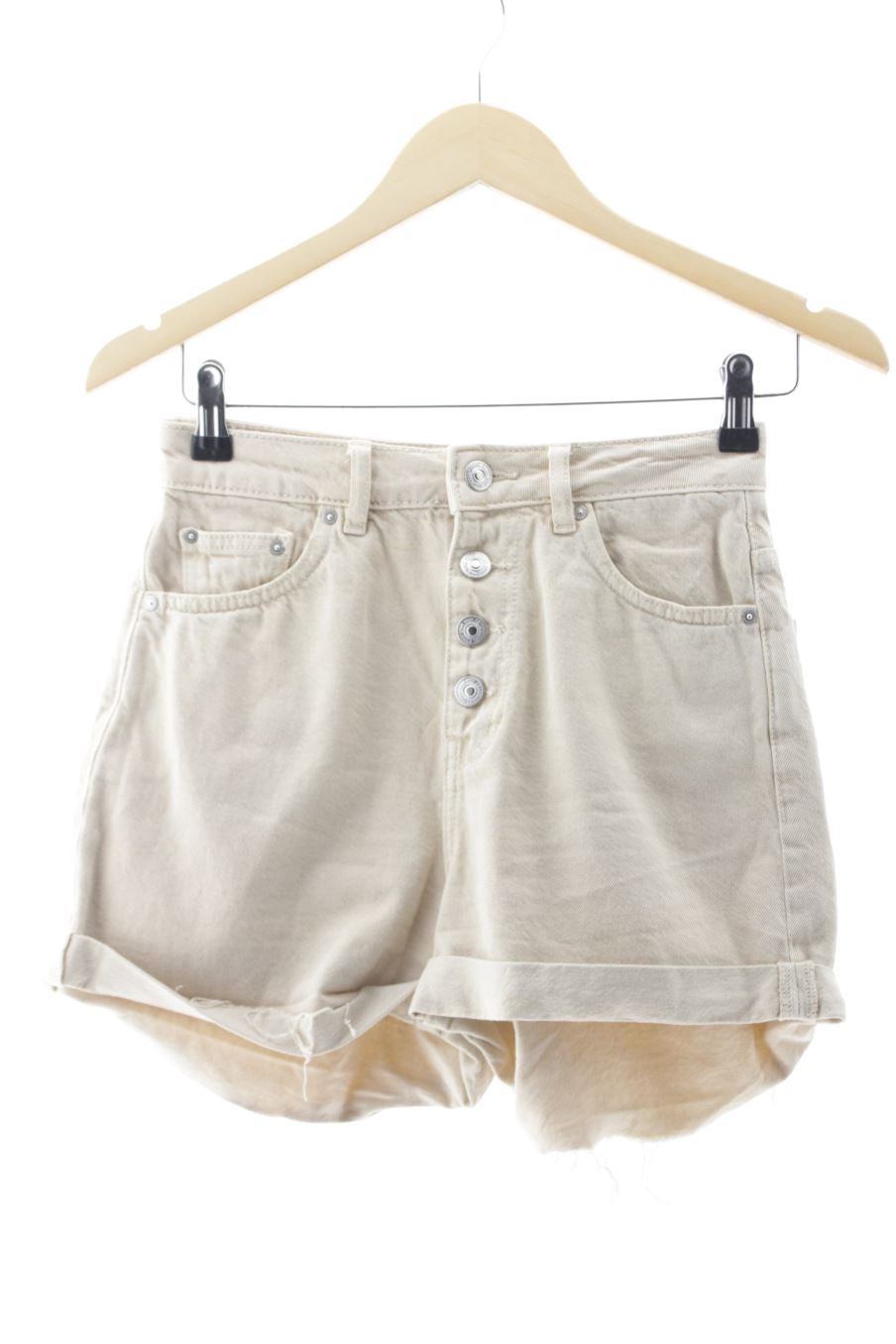 Kurze Hose von Mango Größe 32, Farbe Beige, aus Jeanskleidung für