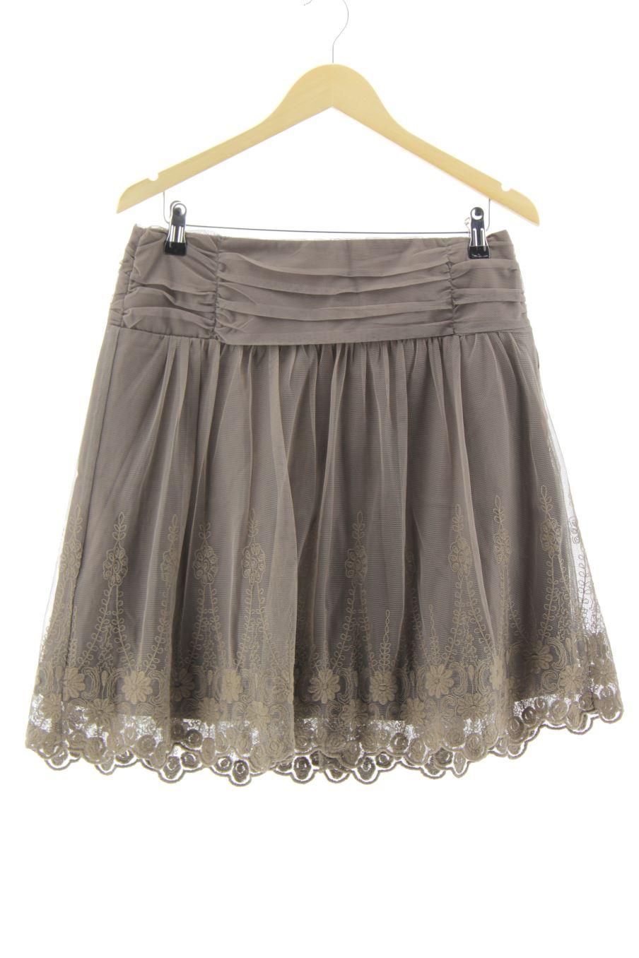 Falda de Promod de la talla 40, de color marrón