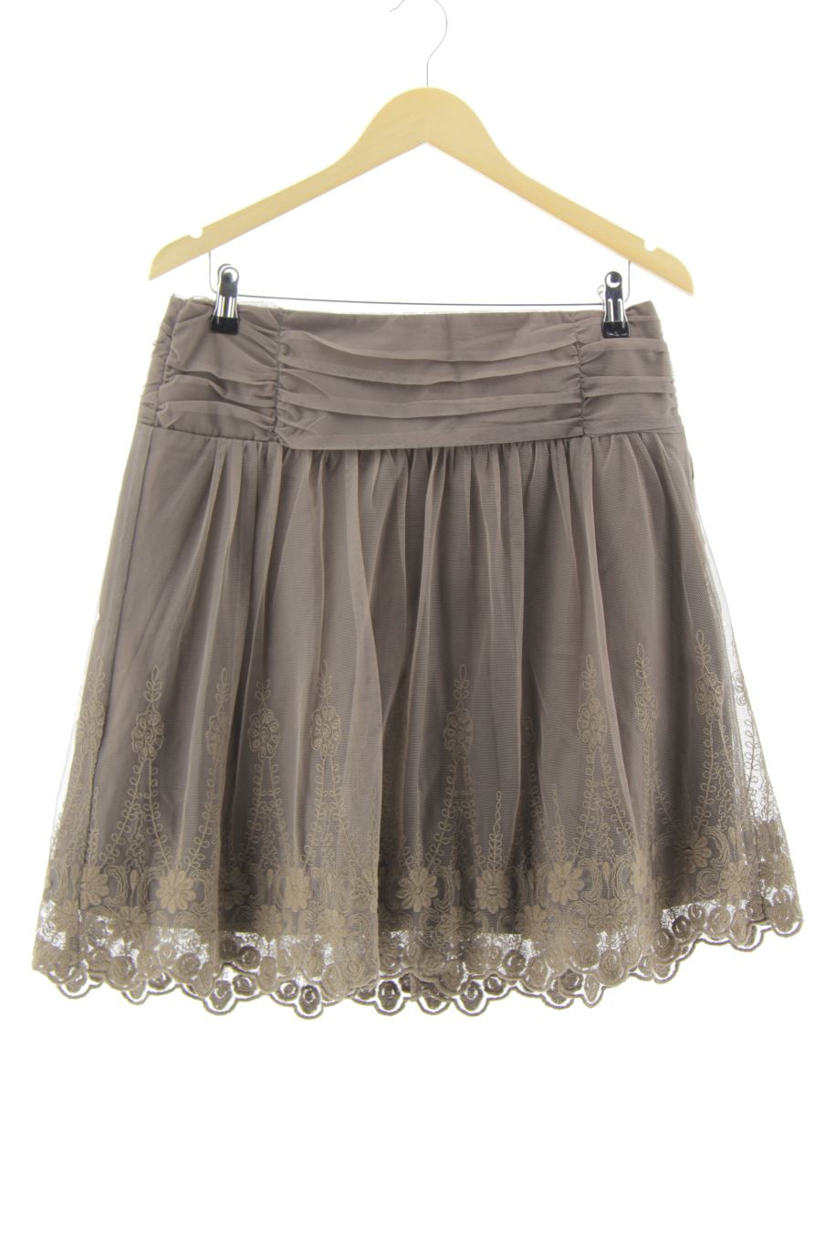 Falda de Promod de la talla 40, de color marrón