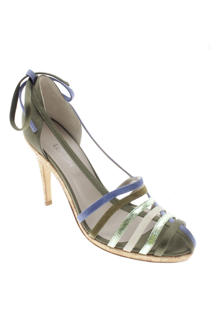 Sandalias tacon de MANUELA MORIN de la talla 38, de color verde de
