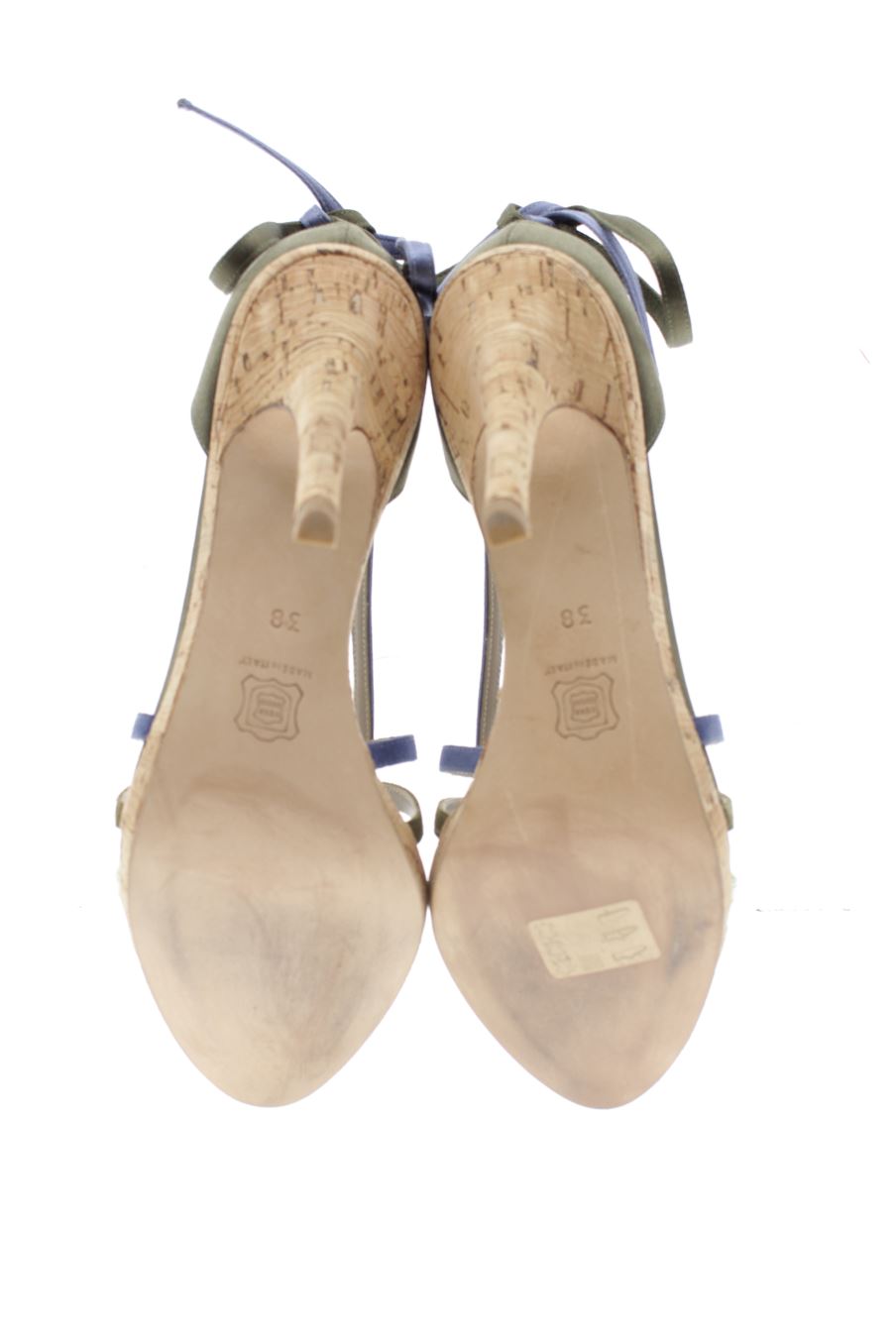 Sandalias tacon de MANUELA MORIN de la talla 38, de color verde de