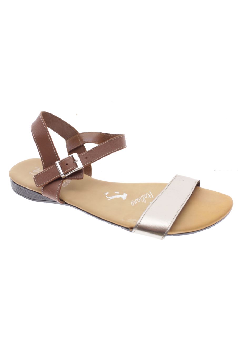 Sandalias planas de Valérie de la talla 41, de color plateado de