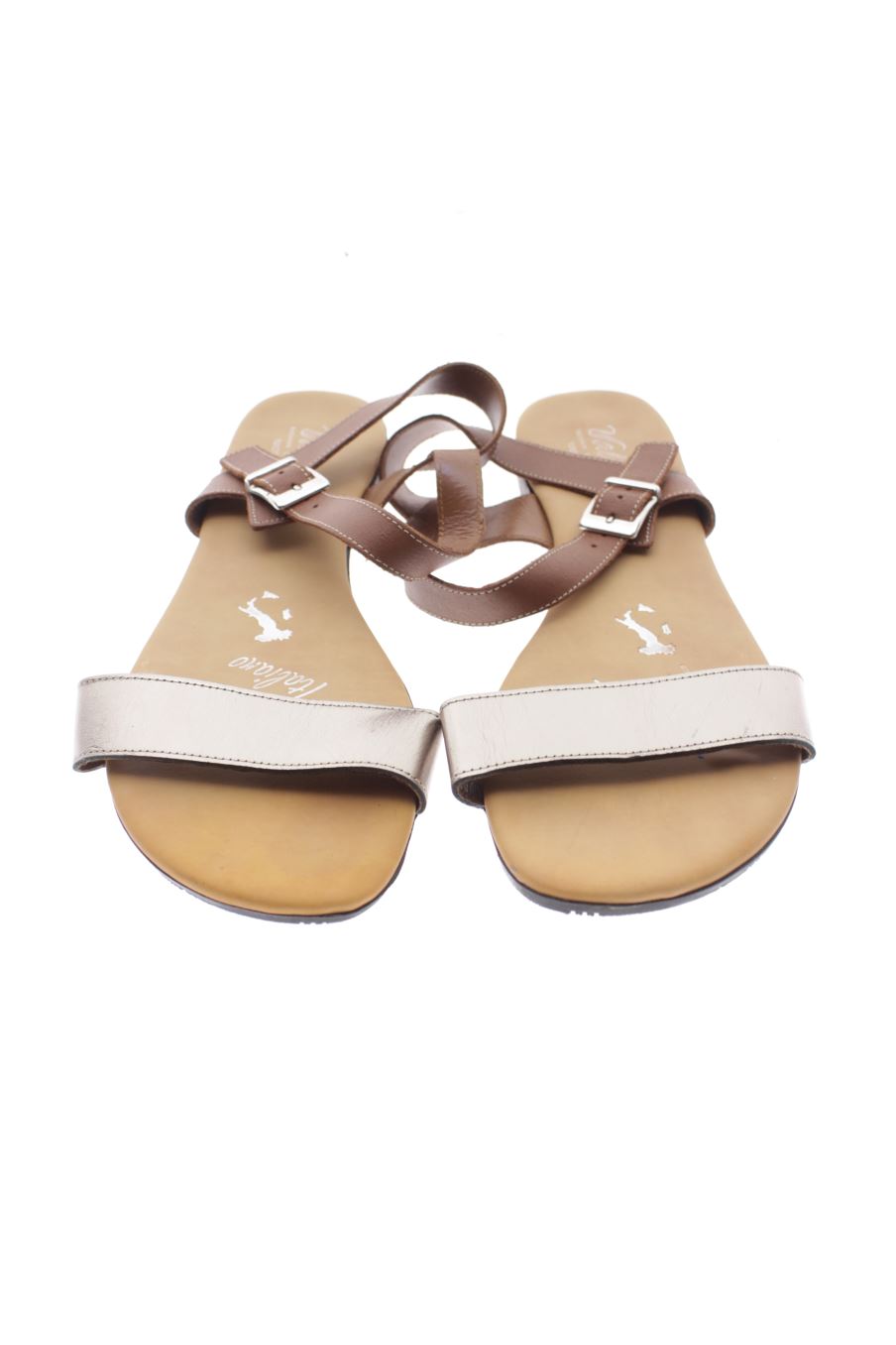 Sandalias planas de Valérie de la talla 41, de color plateado de