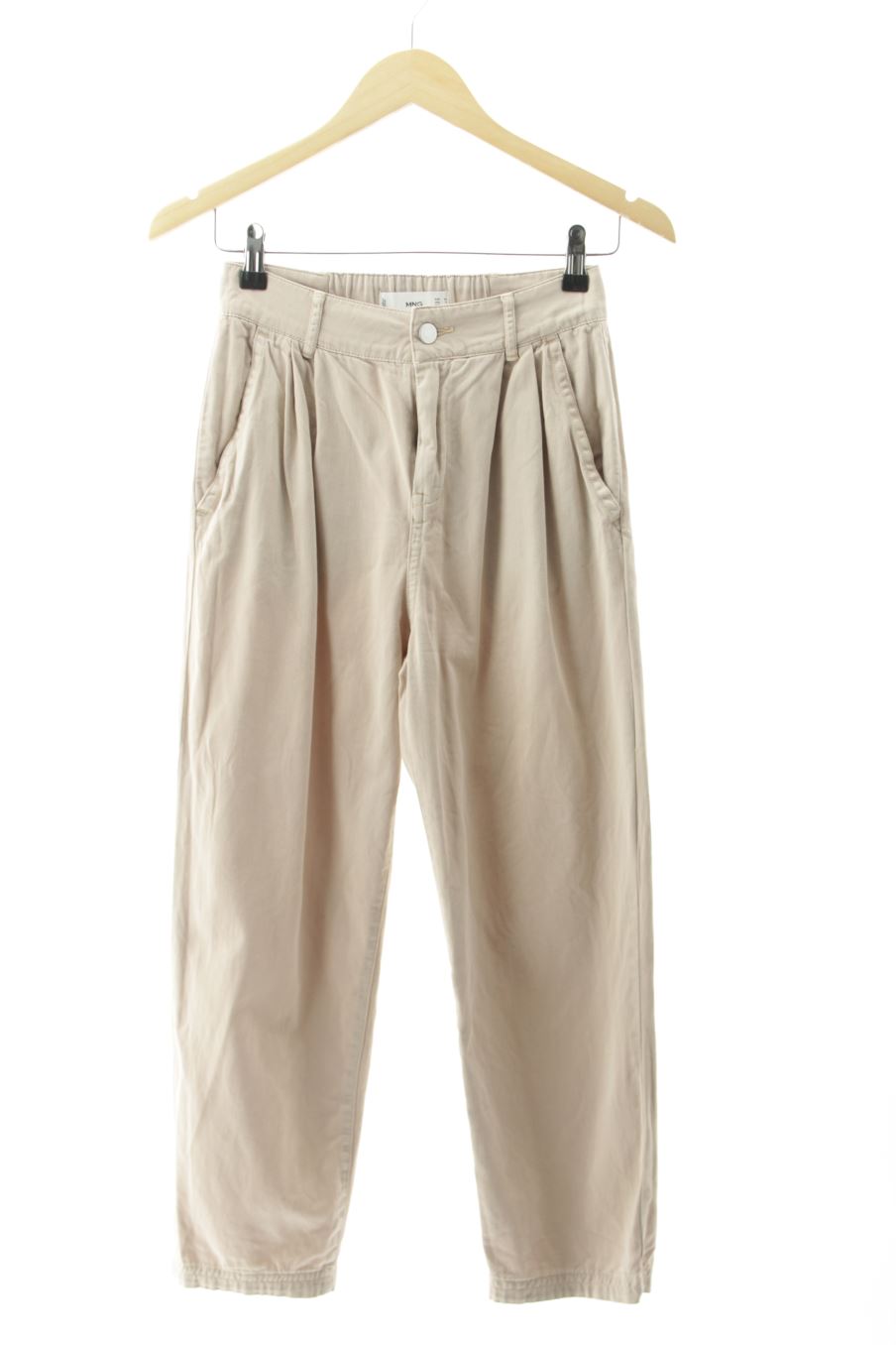 Pantalon Mango de la taille 34, de couleur beige