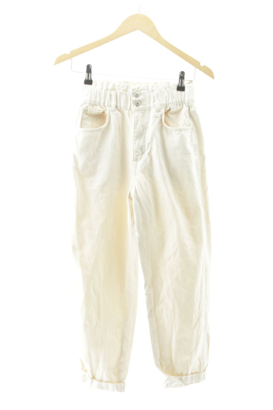 Jeans Pull & Bear de la taille 34, de couleur beige de denim