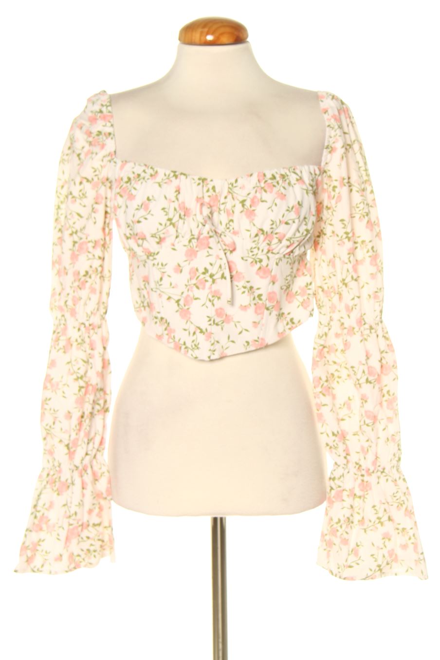Blouse à manches longues Bershka de la taille S, de couleur fleurs