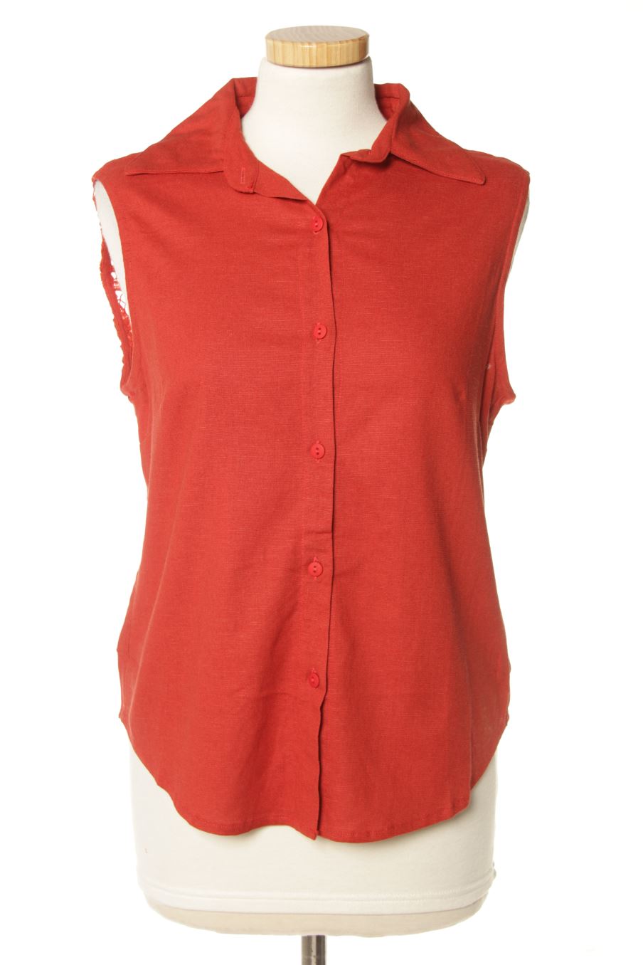 Camisa sin mangas de DIVNI Sao Paulo de la talla M, de color burdeos