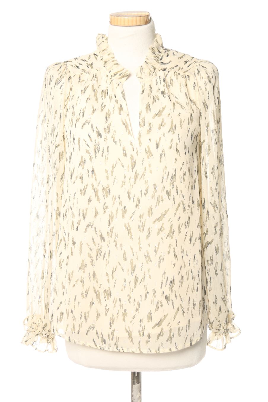 Langärmelige Bluse von Elora Größe 34, Farbe Beige, für
