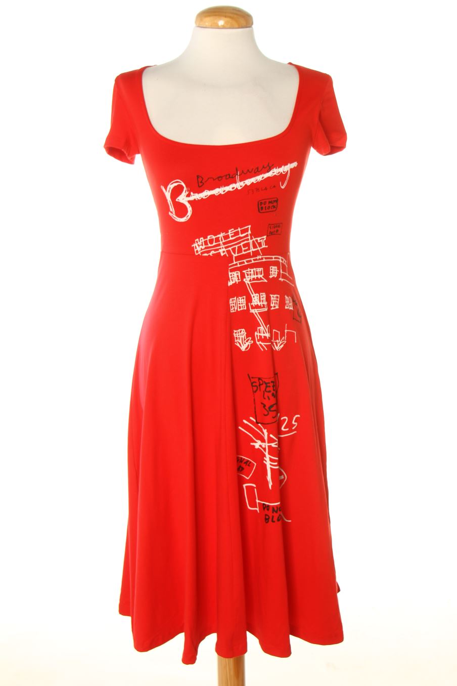 Robe casual Desigual de la taille S, de couleur rouge