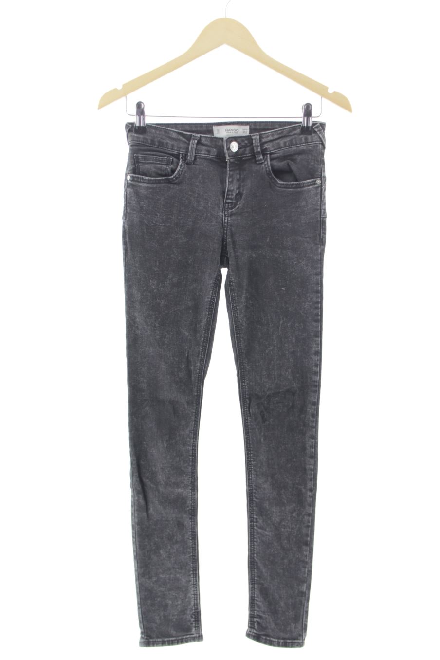 Vaquero de Mango de la talla 34, de color negro de ropa vaquera