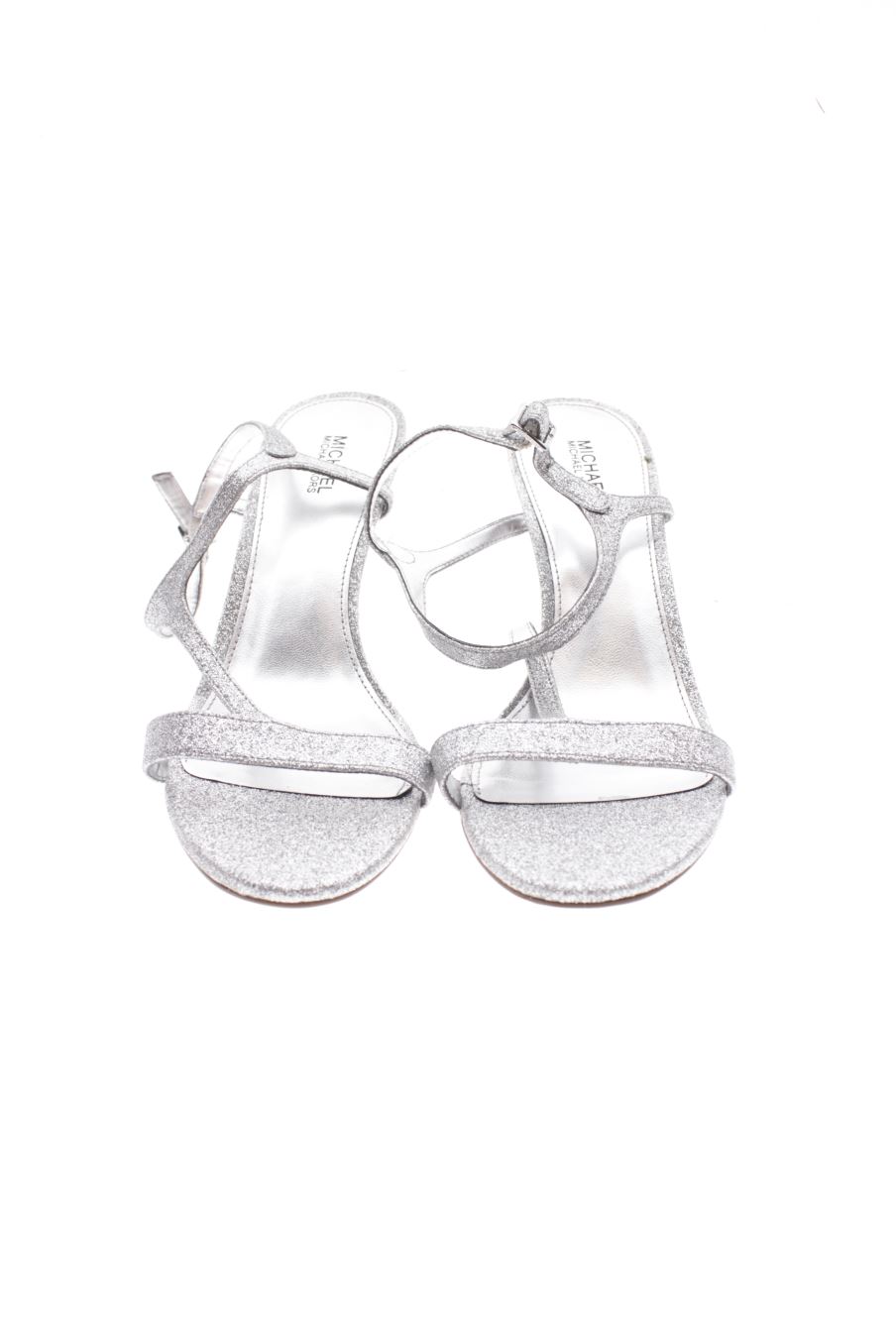 Sandalias tacon de Michael Kors de la talla 38, de color plateado de