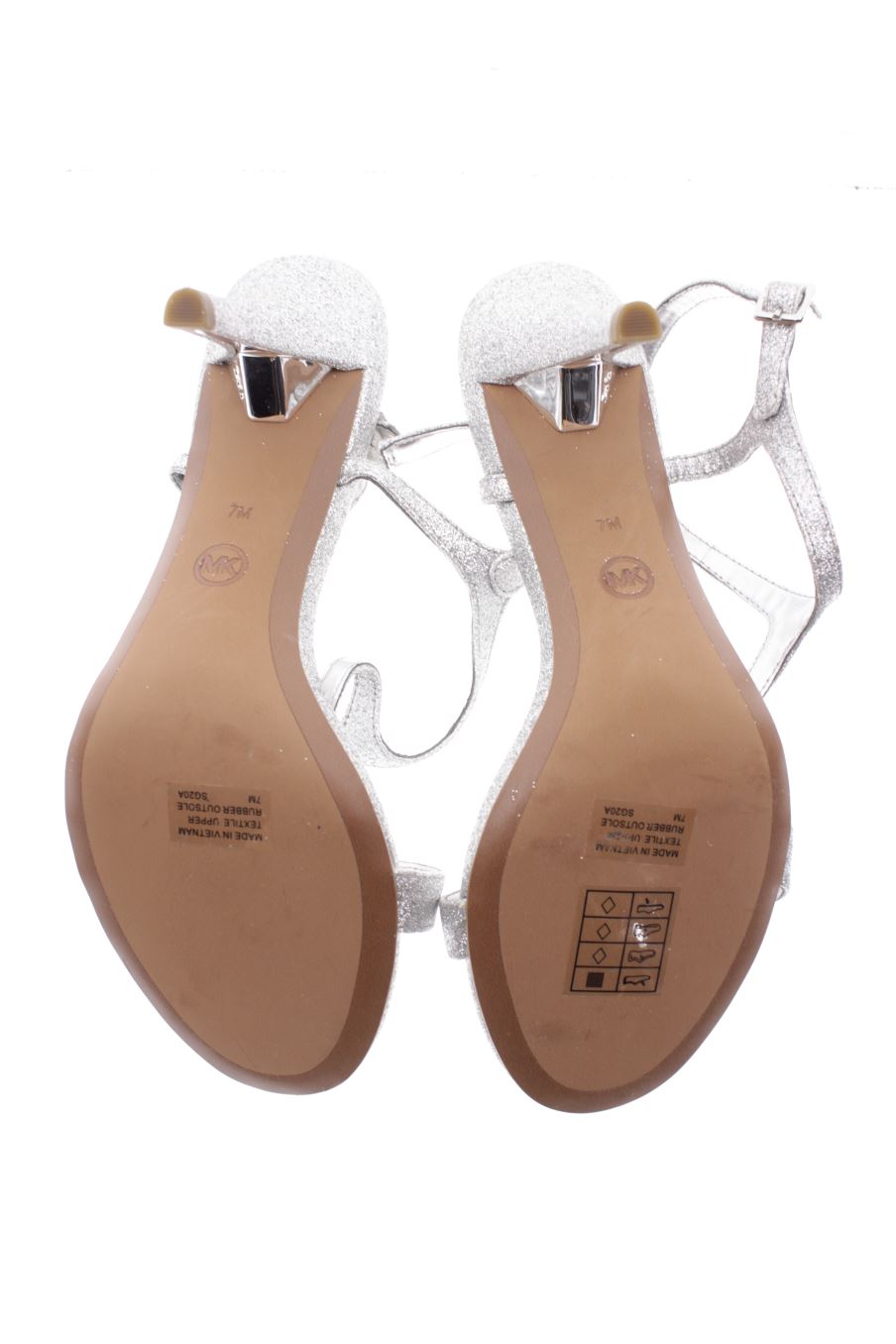 Sandalias tacon de Michael Kors de la talla 38, de color plateado de