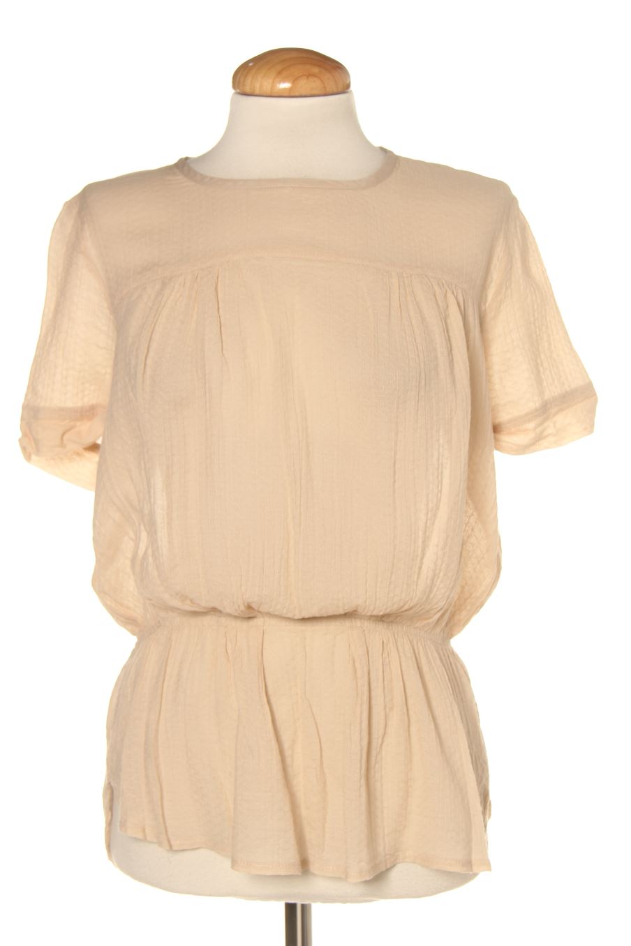 Kurzärmelige Bluse von Mango Größe S, Farbe Beige, für