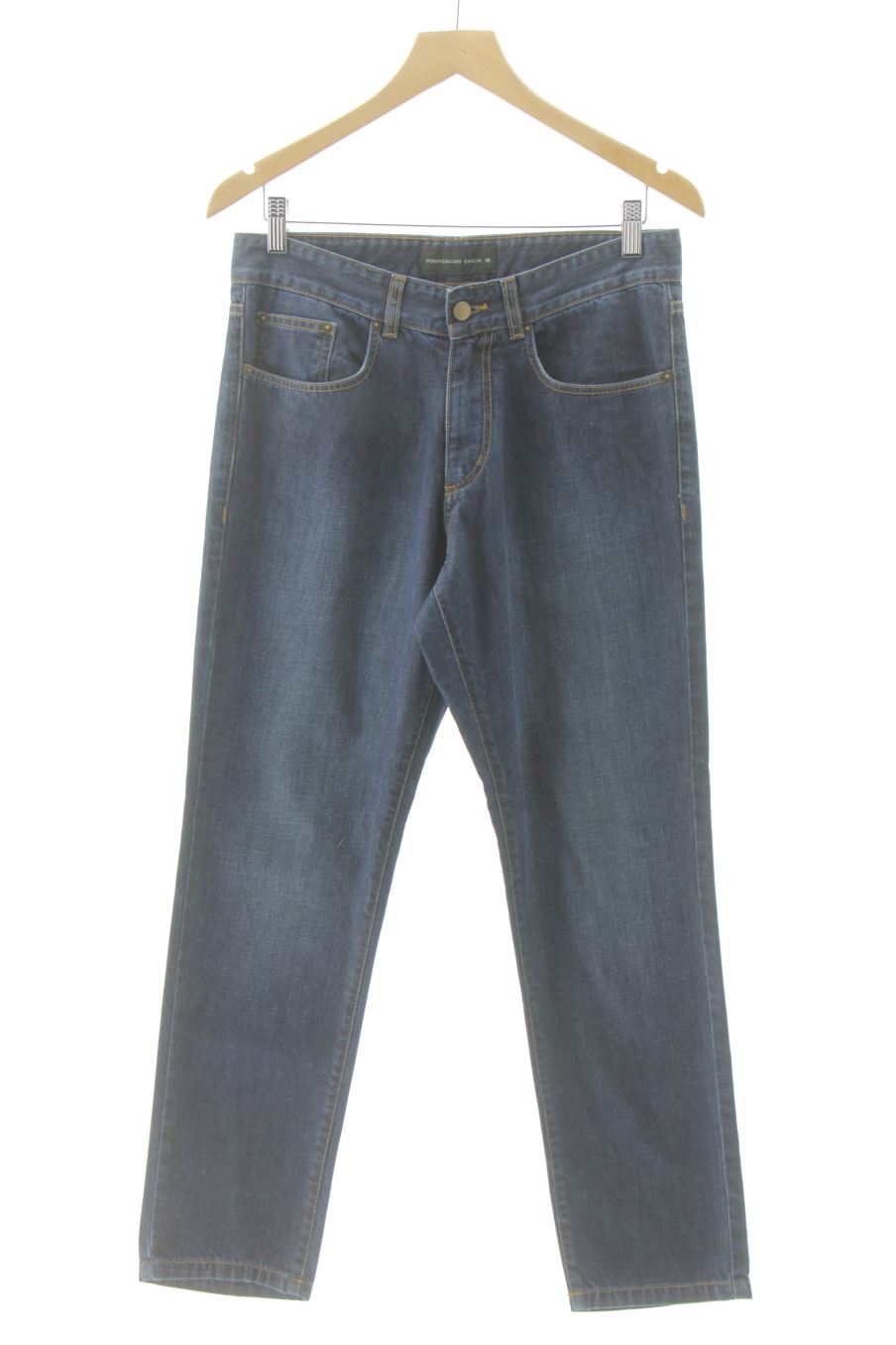 Vaquero de Purificación García de la talla 38, de color azul de ropa vaquera