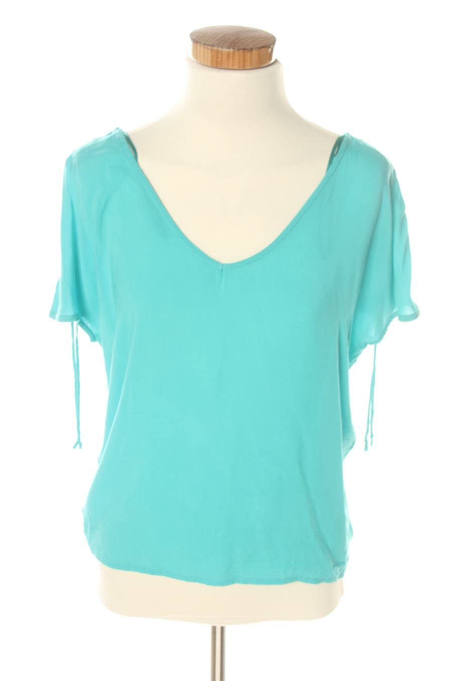 Blusa de manga corta de Zara de la talla XS, de color verde