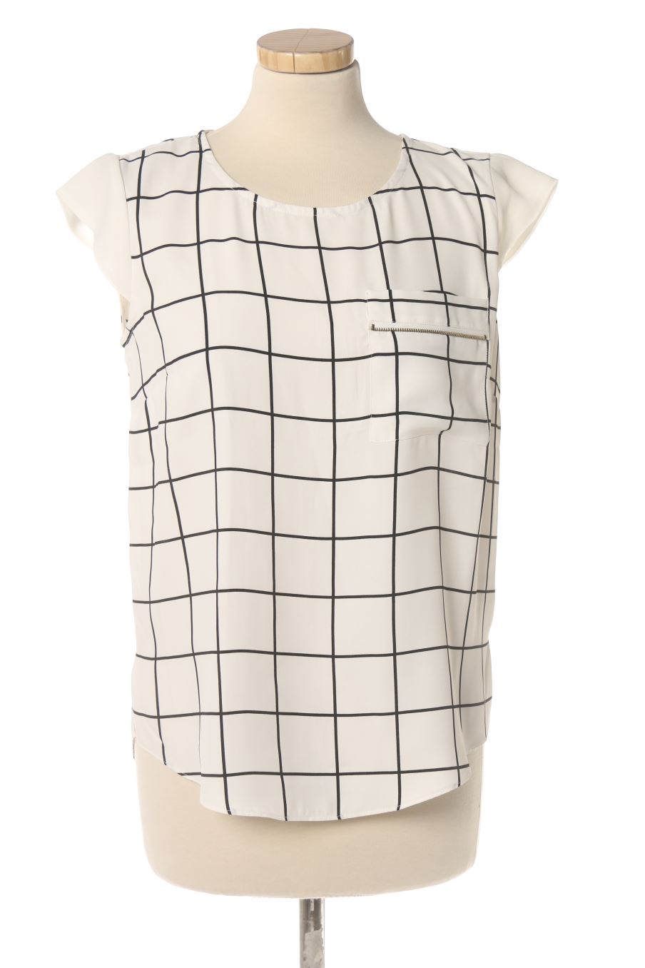 Blusa de manga corta de Cortefiel de la talla S, de color cuadros