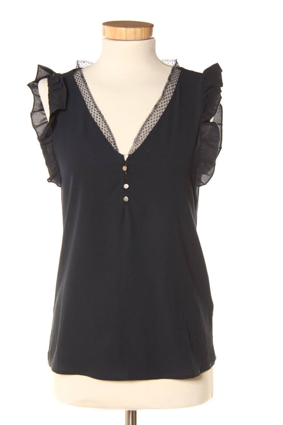 Blouse à manches courtes Naf Naf de la taille S, de couleur bleu marine