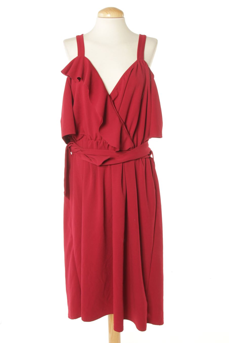 Robe casual Boohoo de la taille 52, de couleur rouge