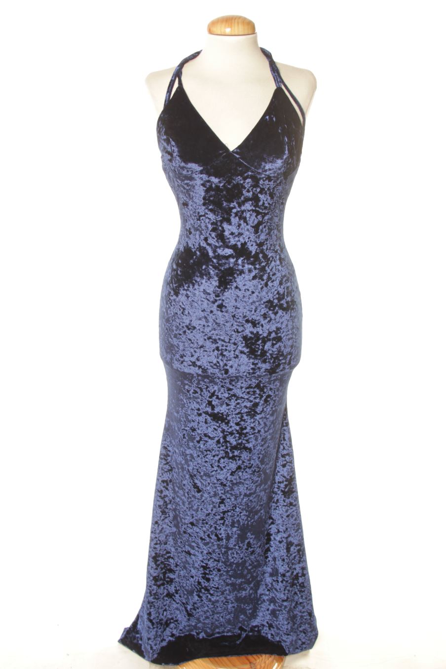 Vestido elegante de CLUB L LONDON de la talla 34, de color azul marino de terciopelo