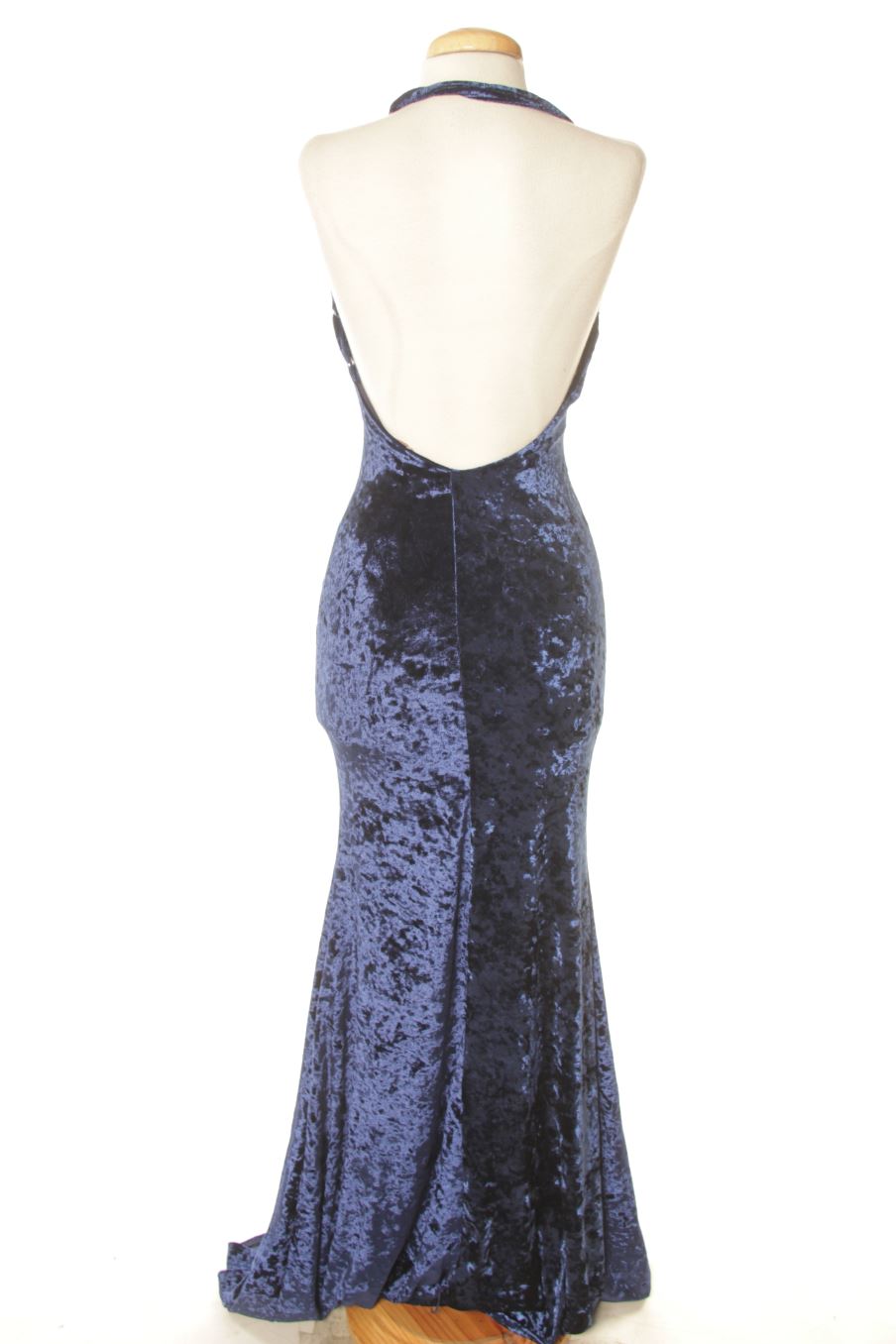 Vestido elegante de CLUB L LONDON de la talla 34, de color azul marino de terciopelo