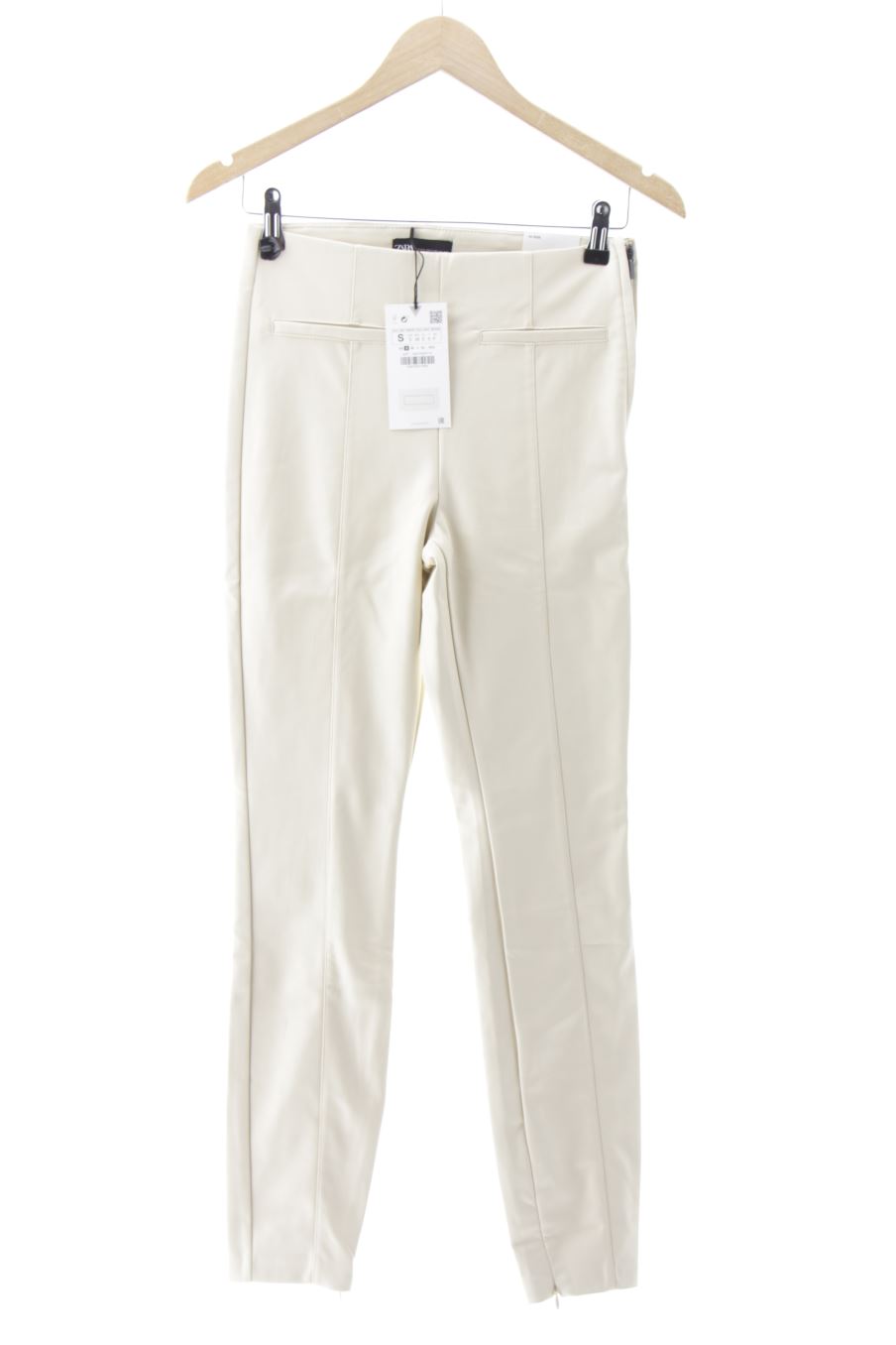 Pantalon Zara de la taille S, de couleur beige de synthétique