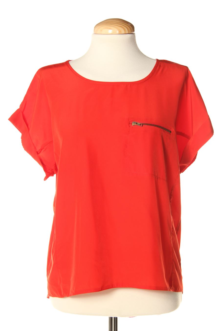 Blusa de manga corta de Soléil de la talla Única, de color rojo