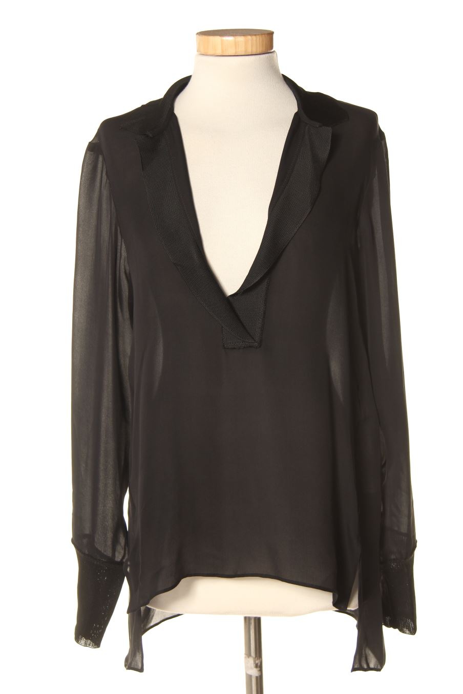 Blusa de manga larga de Zara de la talla XS, de color negro