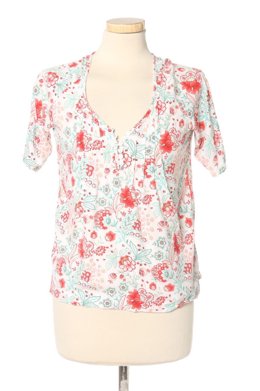 Blouse à manches courtes LA PETITE CÔTE de la taille S, de couleur fleurs