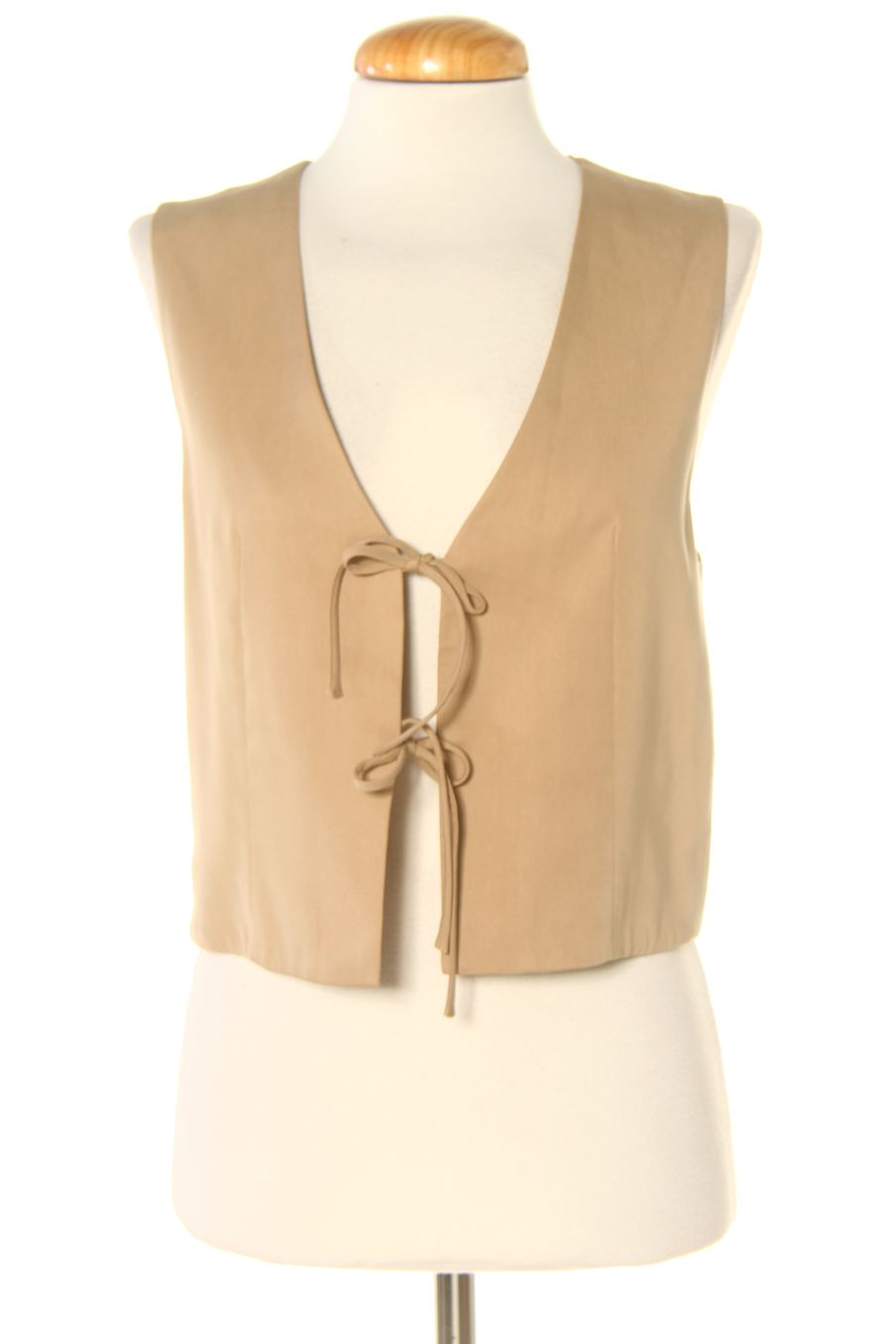Gilet di stoffa de Zara de la talla XS, de color beige