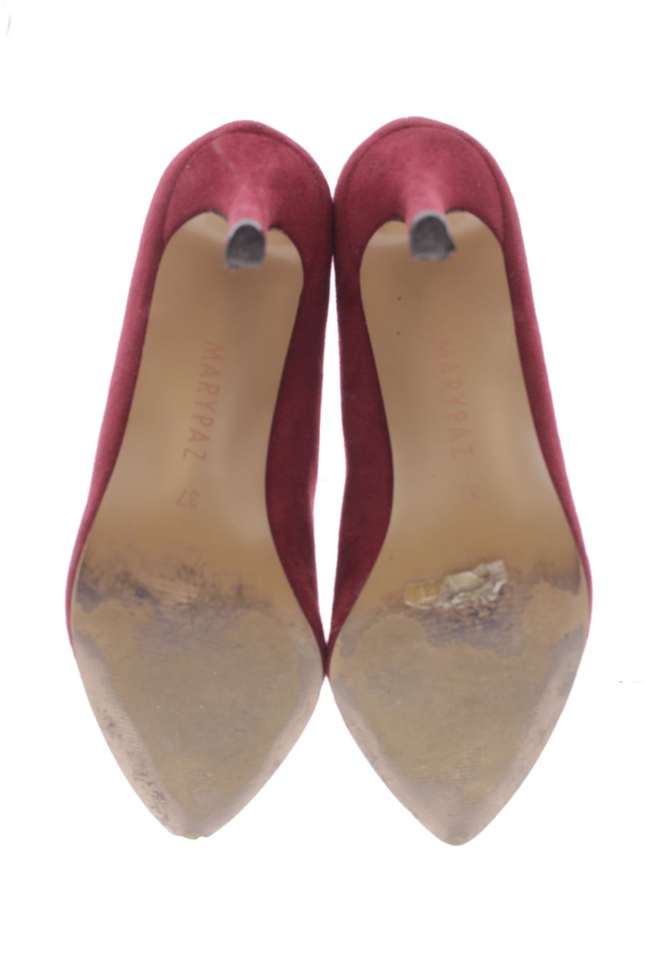 Zapatos de tacon de Marypaz de la talla 37, de color burdeos de