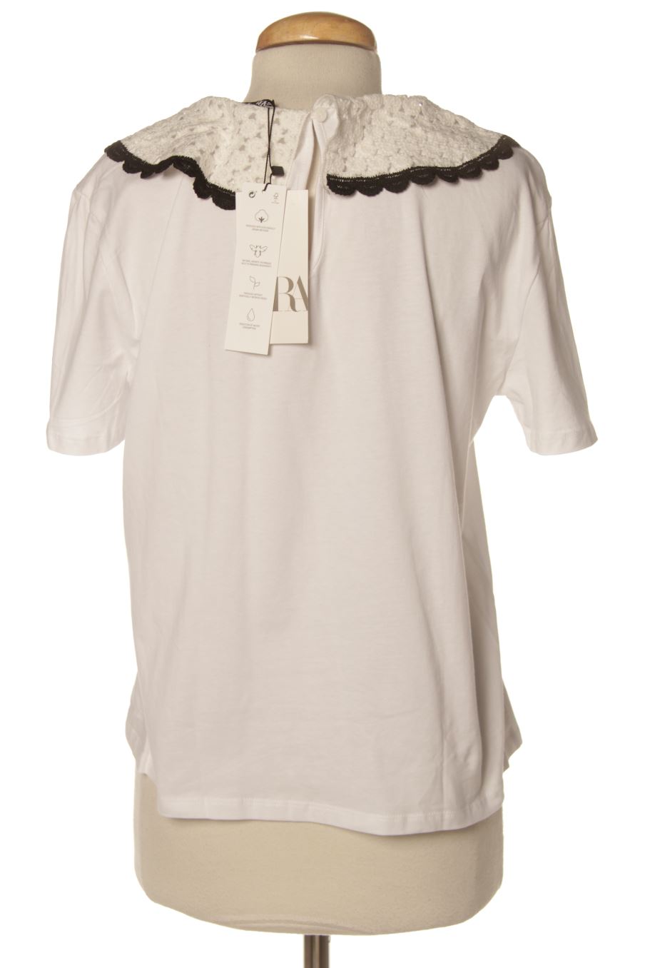 Camiseta de Zara de la talla S, de color blanco