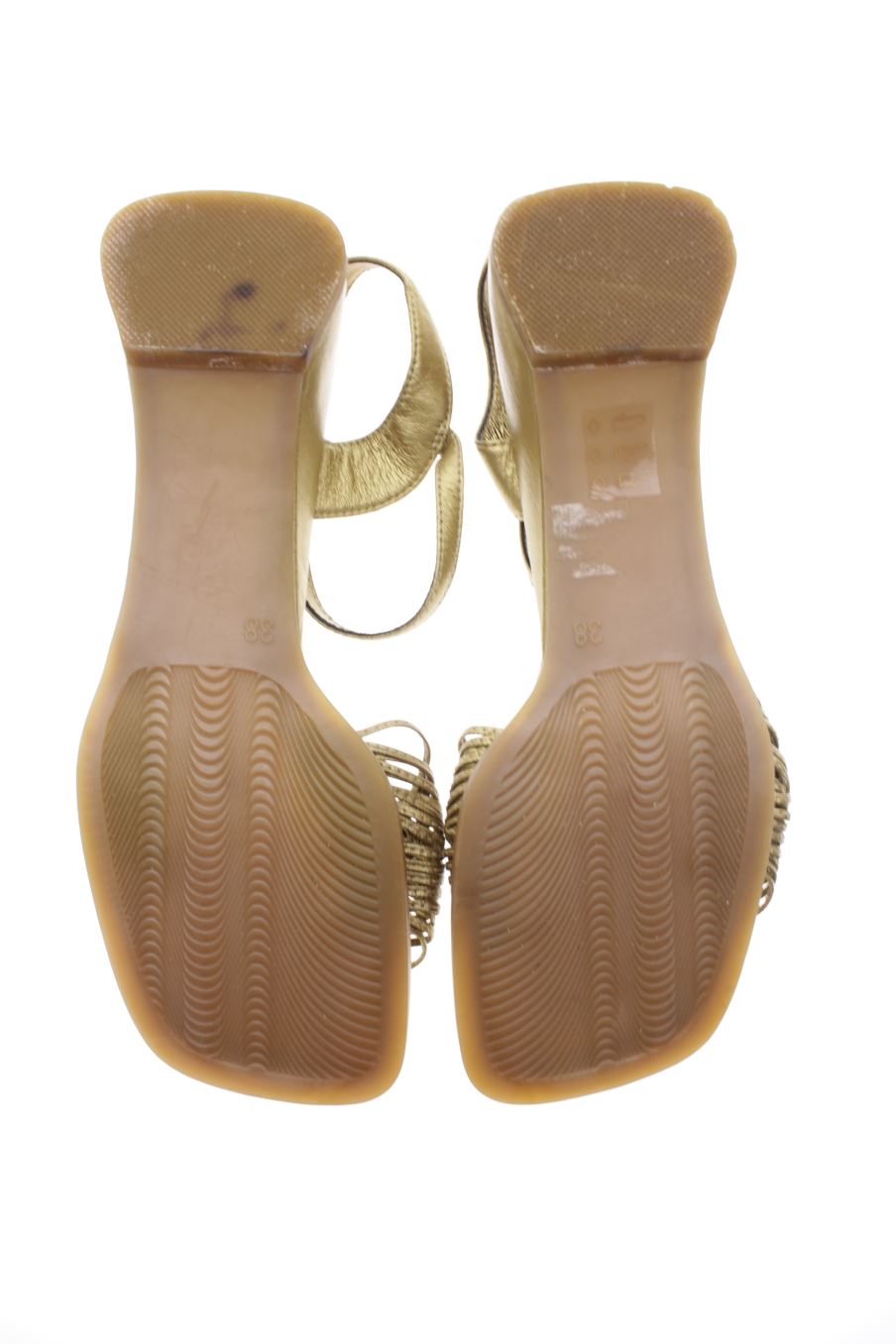 Sandalias planas de F.A.X. de la talla 38, de color dorado de