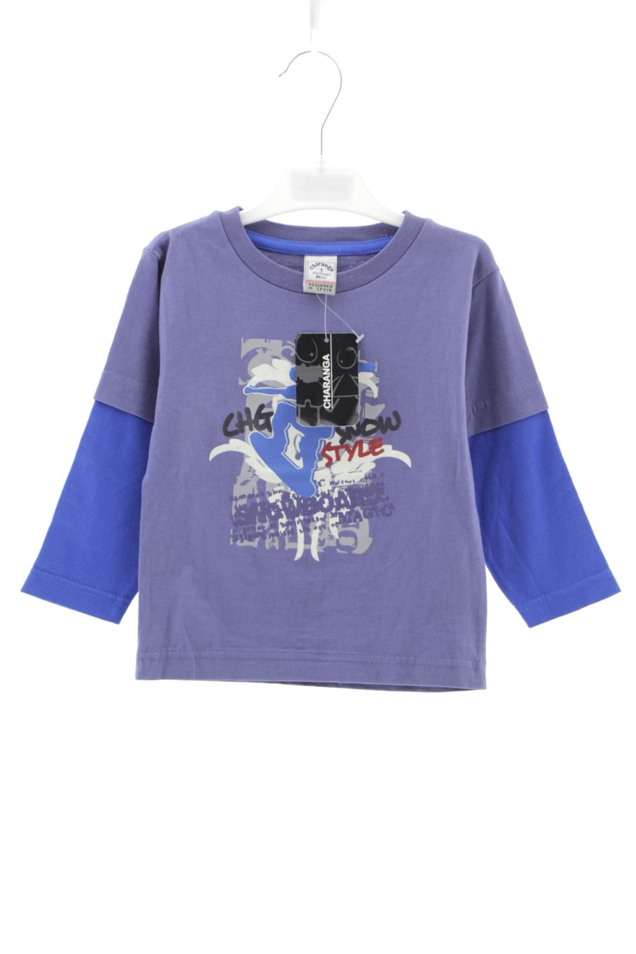 T-shirt manches longues Charanga de la taille 12 mois avec une étiquette