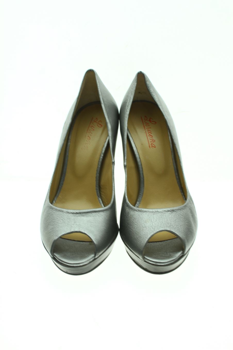 Zapatos de tacon de Lurueña de la talla 37, de color plateado de