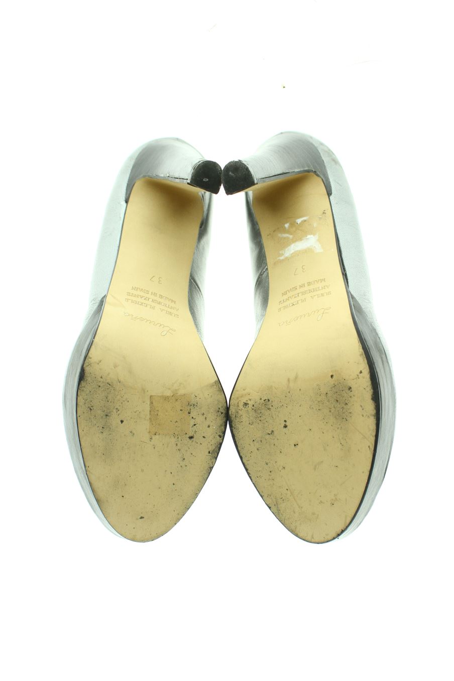 Zapatos de tacon de Lurueña de la talla 37, de color plateado de