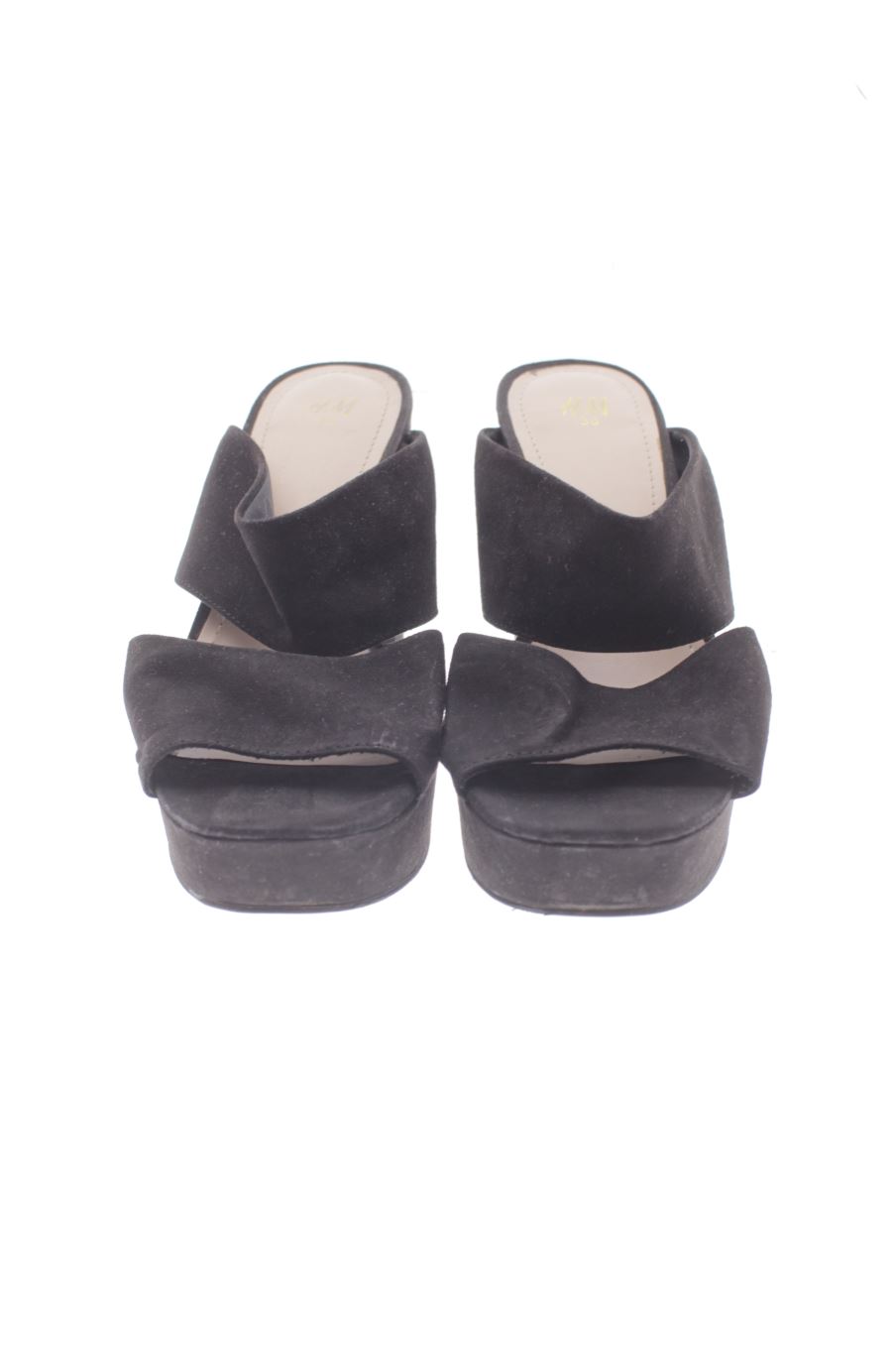 Sandalias tacon de H&M de la talla 38, de color negro de