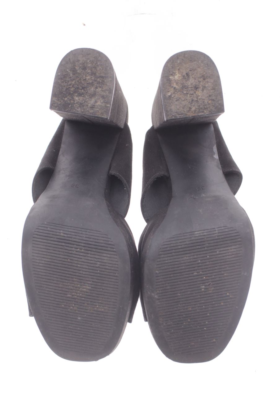 Sandalias tacon de H&M de la talla 38, de color negro de