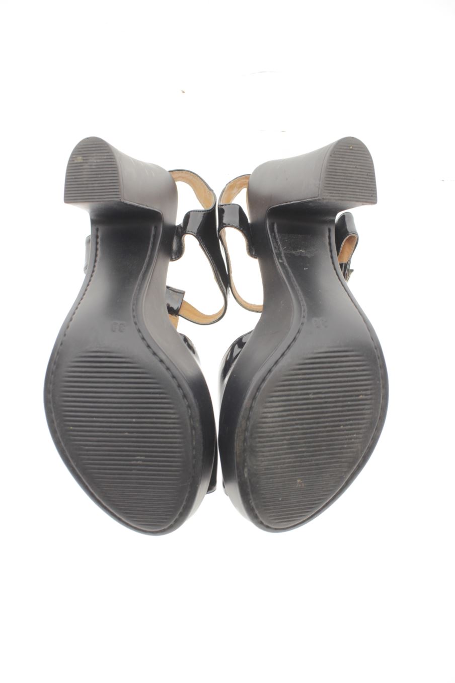 Sandalias tacon de ana carlo de la talla 38, de color negro de