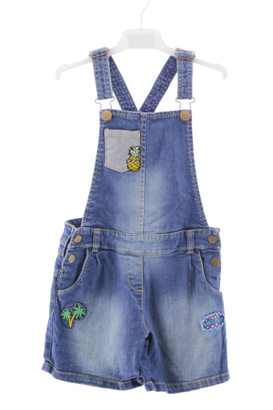 Pantalones de peto de PERCENTIL de la talla 7 años de denim de segunda mano