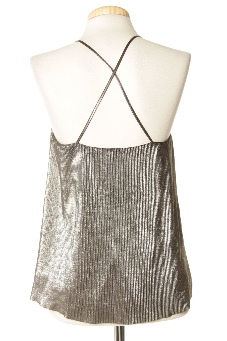 Top Stradivarius de la taille S, de couleur argenté