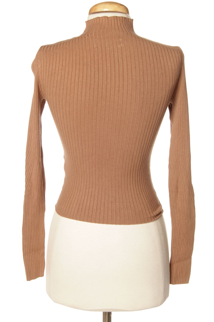 Camiseta manga larga de Bershka de la talla XS, de color marrón