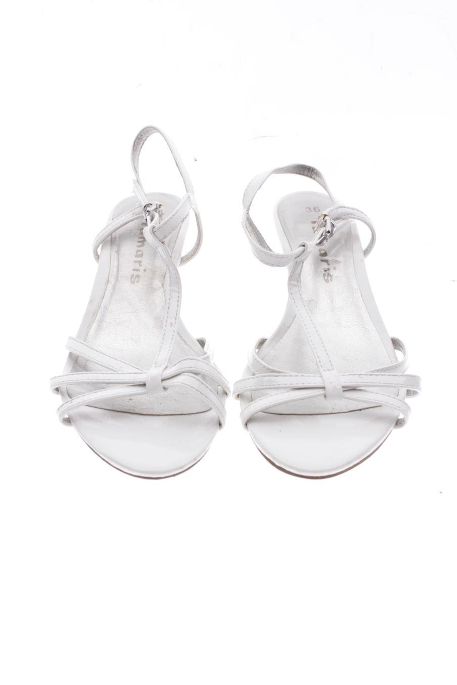 Sandalias tacon de Tamaris de la talla 36, de color blanco de