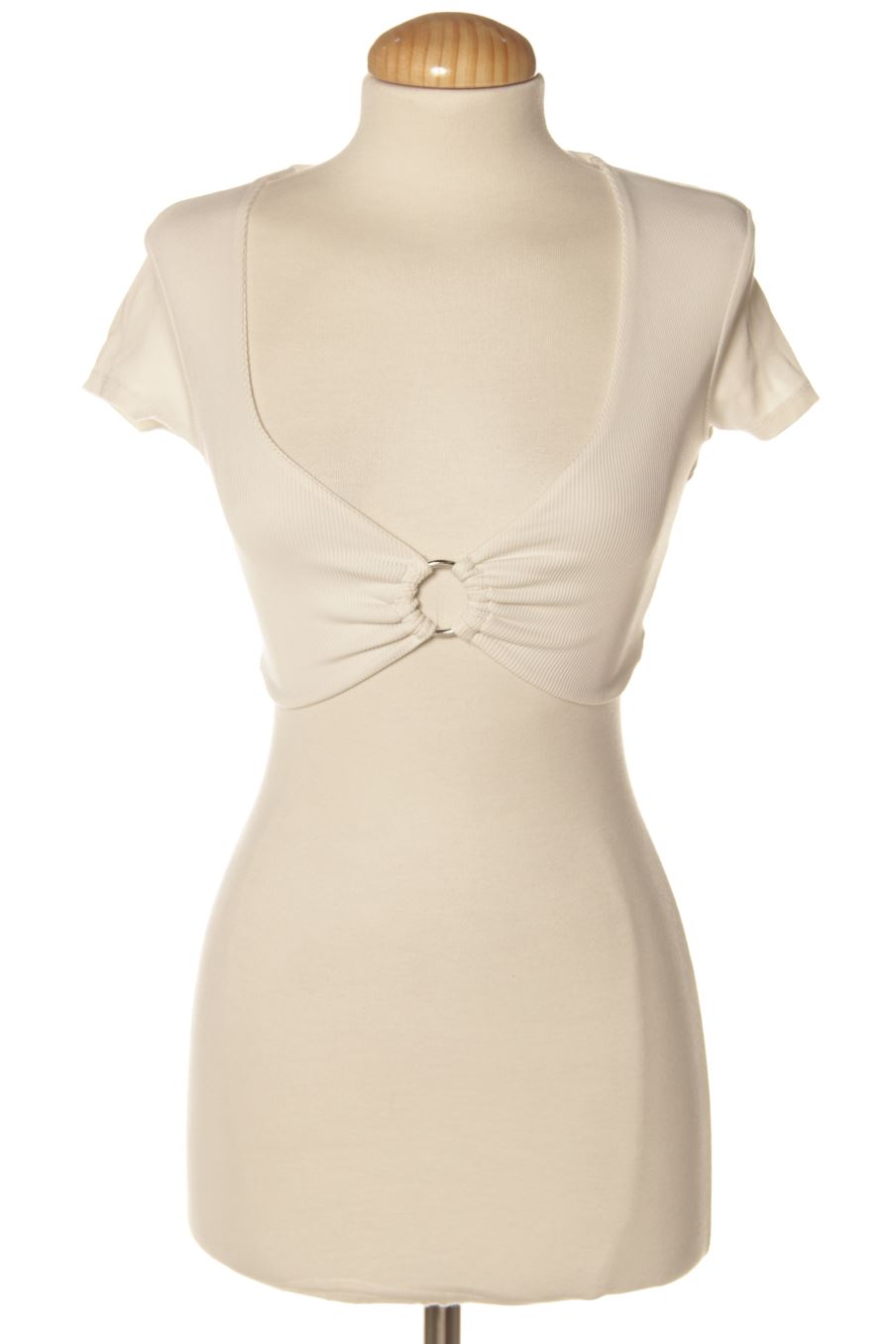 Top de Bershka de la talla XS, de color blanco