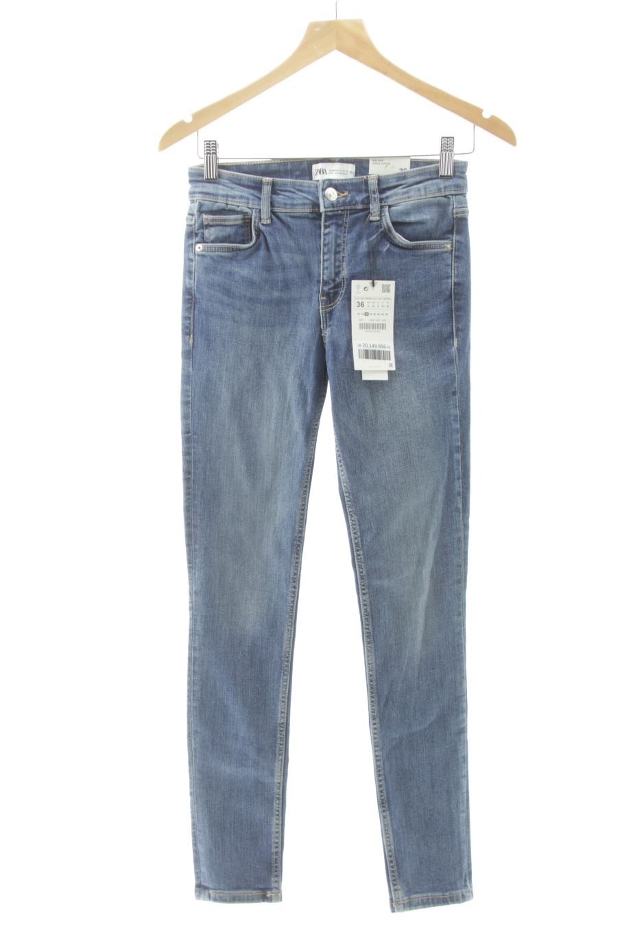 Jeans de Zara de la talla 36, de color blu
