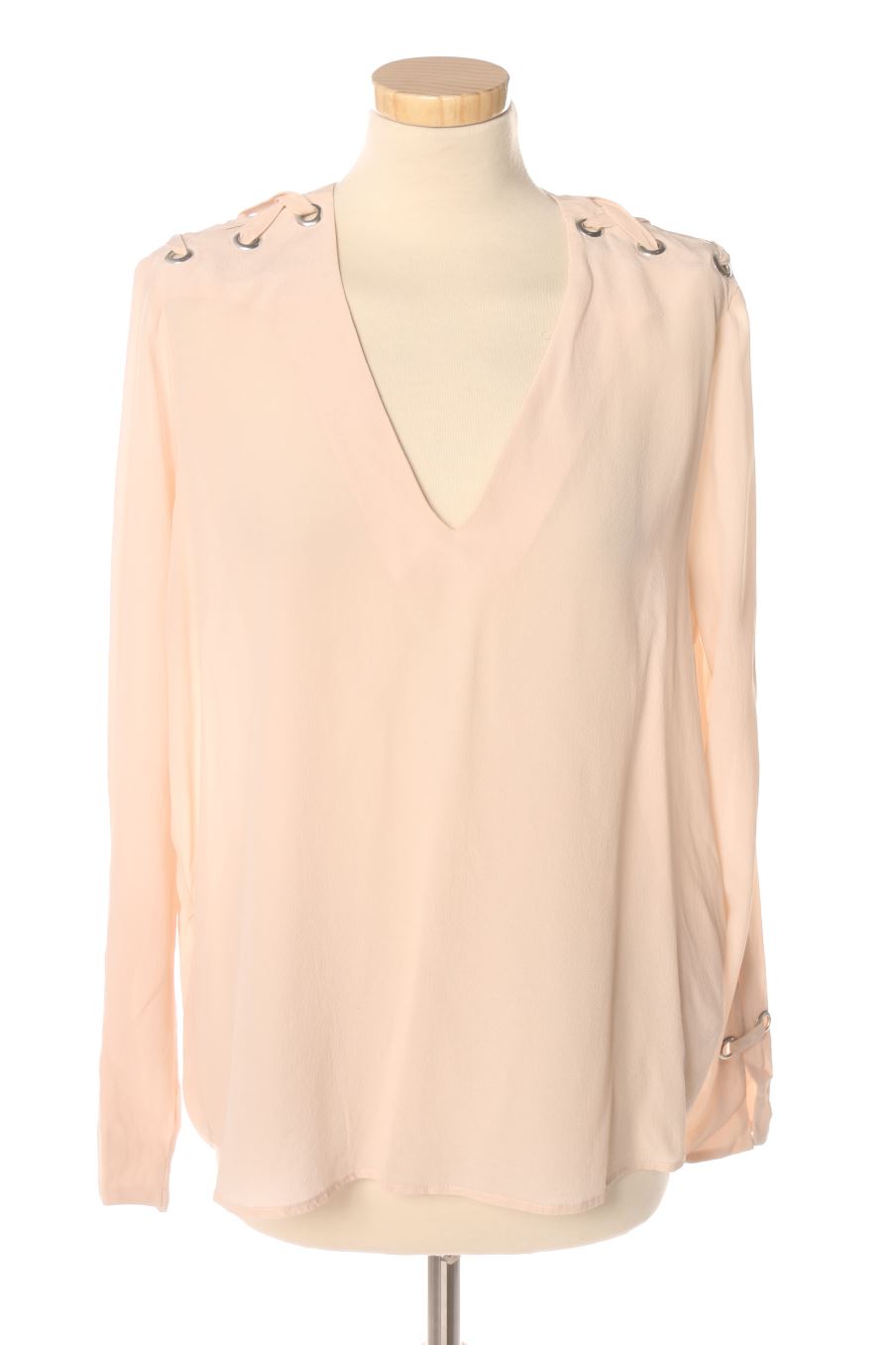 Blouse à manches longues Ikks de la taille 42, de couleur beige de soie